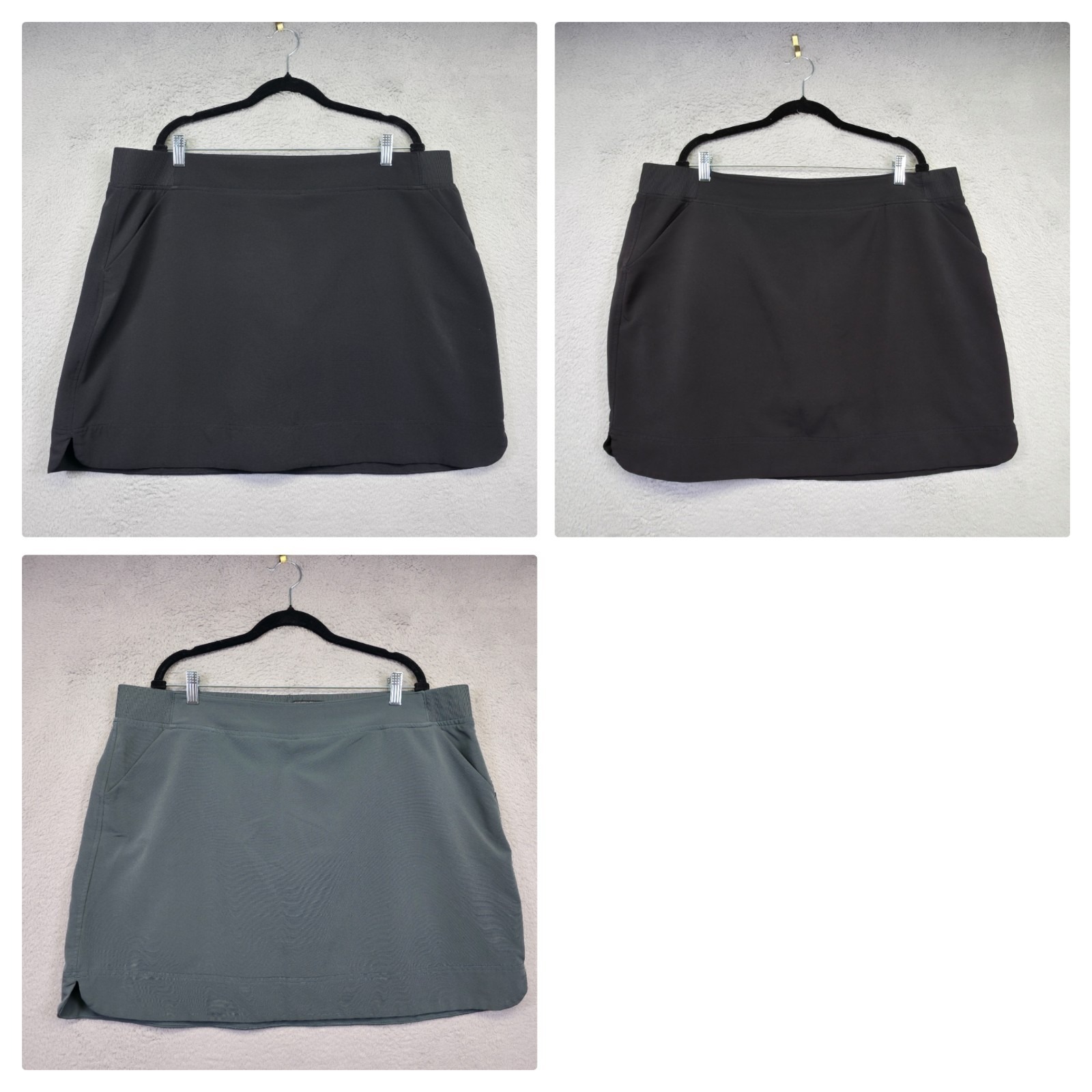 32 Degrees Skorts Lot Of 3 Womens 2xl Gray Black Lined Mini Stretch Golf Tennis
